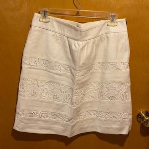 White Loft skirt with lace inserts - size 8